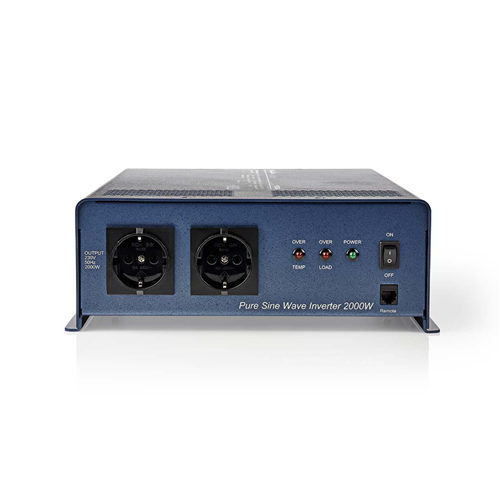 Reine sinusförmige Welle mit Kraftwechselrichter | 24 V CC - 230 V CA | 2000 W | 2x Schuko Ausgang