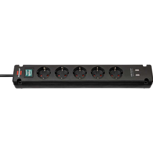Brenrentuhl Bremounta Extension Pobite 5-WAY 2x USB Black 3M H05V-F 3G1.5