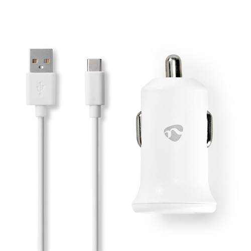 Car charger | 2.4 a | Loose cable | USB-C ™ unit | White