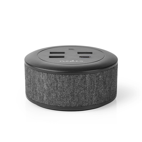 Fabric Family Tisch Ladegerät | 3 USB von 2,1 bis (max.) | 1 USB-C ™ Eingang 18 W PD | Schwarz