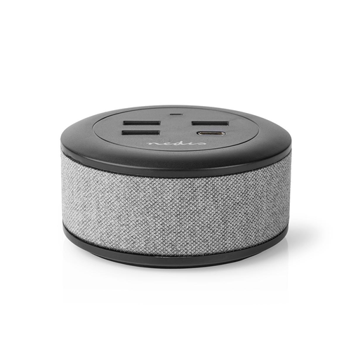 Fabric Family Tisch Ladegerät | 3 USB von 2,1 bis (max.) | 1 USB-C ™ Eingang 18 W PD | Grau