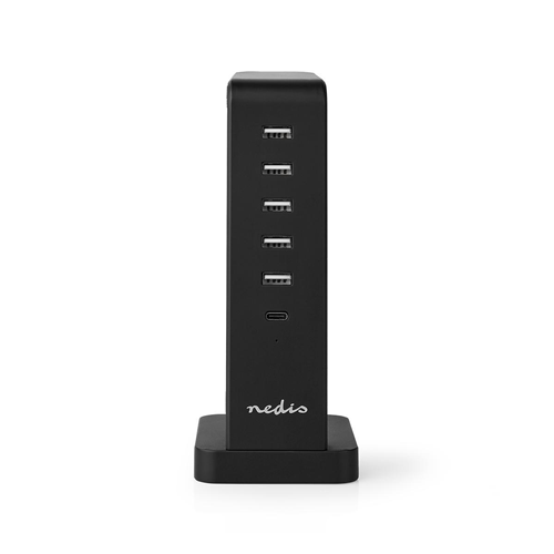 Family table charger | 5 USB from 2.1 to (max.) | 1 USB-C ™ 30 W Pd | Grey