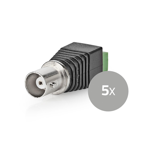Conector de seguridad CCTV | 5x | 2 cables - bnc hembra