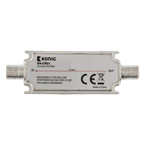Filtro DVB-T/T2 LTE 822-862 MHz