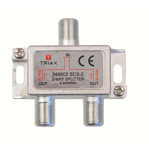 Conector divisor satelital F 6.2 dB / 5-2400 MHz - 2 salidas