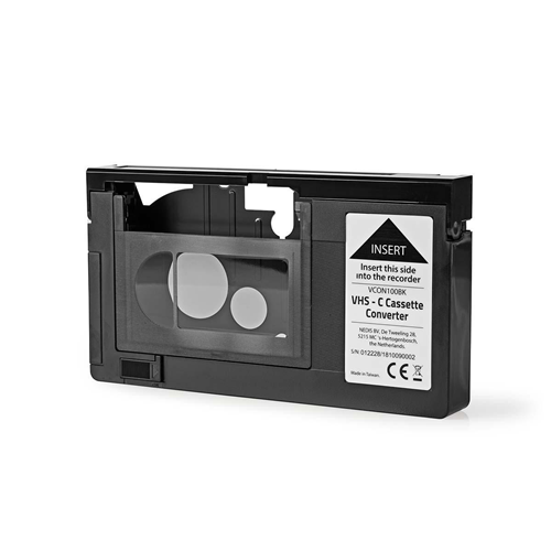 Convertisseur de cabine VHS-C | VHS -C - VHS | Branchez et jouez | Noir