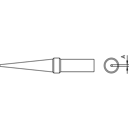 Punta para soldador alargado, cónico 0,4 mm