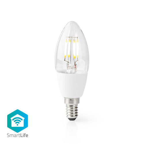 Bulbo de LED Wi-Fi inteligente | E14 | C37 | 5 W | 400 lm | Blanco