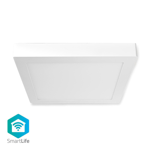 Lampada da Soffitto Smart Wi-Fi | Forma Quadrata | 30 x 30 cm | Luce Bianca Calda e Fredda | Colore pieno (RGB) | 1200 lm | 18 W | Design Sottile | Alluminio