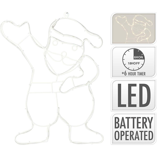 Ropelight Snowman | 60 LED | Timer Function | Warm White