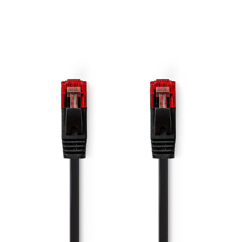 UTP Cat6 flat network cable | Male RJ45-Maschio RJ45 | 5.0 m | Black
