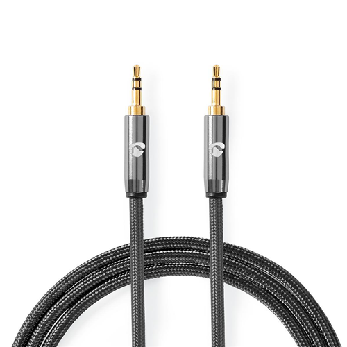 Cavo Audio Stereo | Maschio da 3,5 mm-Maschio da 3,5 mm | Grigio Canna di Fucile | Cavo Intrecciato