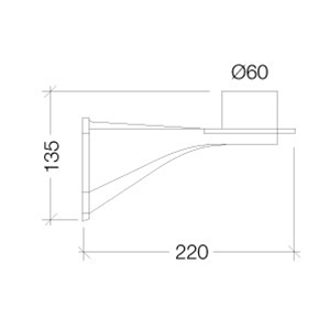 Arm für die Kugelbefestigung 60 mm schwarz für Kugeln Ø150 mm Ø200 mm Ø250 mm Ø300 mm