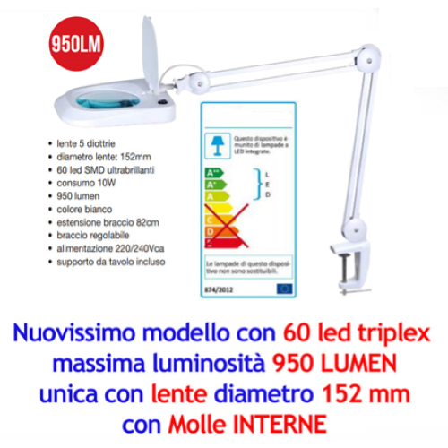 Lampe avec 60 lm LED LED Mortage Attaque 5 Diorties de molle internes et couvercle léger