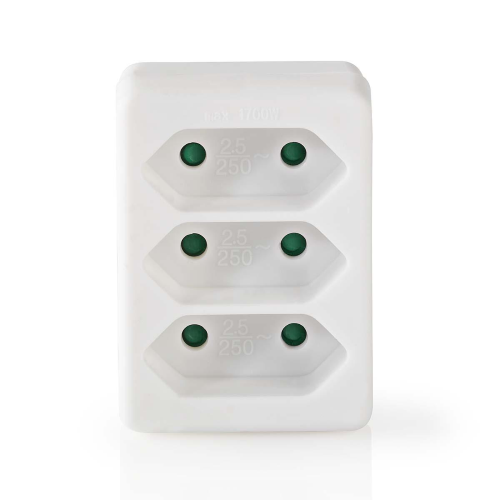Power outlet splitter | 3 ways | Schuko socket | White