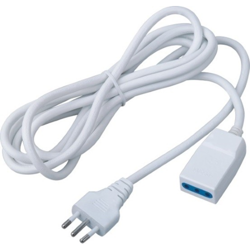 Linear electric extension with plug and safety socket 2P+t10a white 5mt