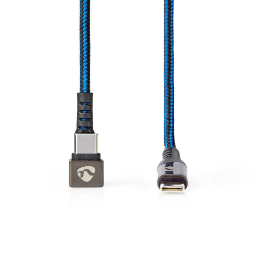 Câble USB 2.0 | Maschio Type-C ™ -Type-C ™ Maschio | Connecteur de jeu 180 ° | 1,0 m | Round | Breaking | Bleu Noir
