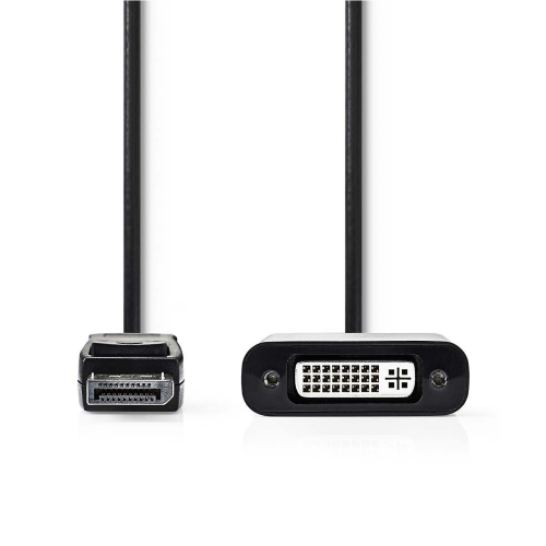 Câble DisplayPort - DVI | Displayport masculin - DVI -D 24 + 1 broche femelle | 0,2 m | Noir