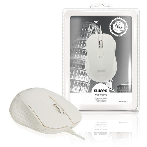 3 -button white desktop metal mouse
