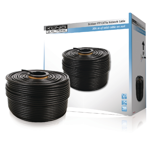 Câble réseau sur la bobine CAT5E F / UTP Pull Box 305 M solide