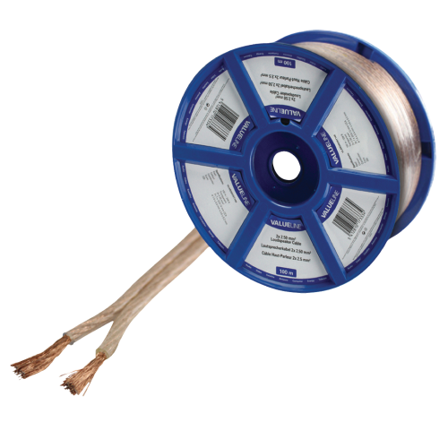 Cable de altavoz en el carrete 2x 2.50 mm² 100 m transparente