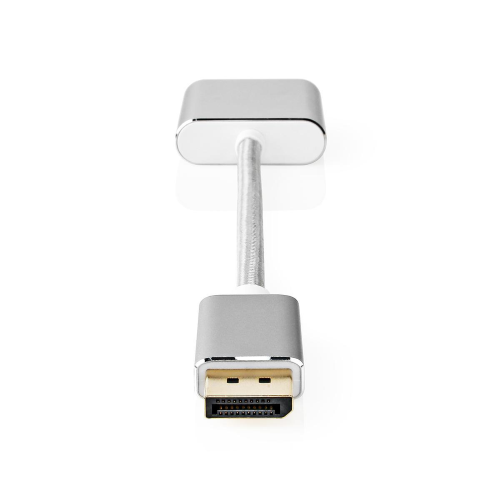 Cavo Displayport | DisplayPort maschio | DVI-D 24 + 1 pin femmina | 1080p | Placcato oro | 0.20 m | Tondo | Intrecciato | Argento | Confezione con finestra