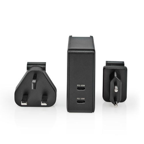 Wandladegerät | 1,5 A / 2,0 A / 3,0 A / 3,25 A | Anzahl der Ausgänge: 2 | Türart: 2x USB-C ™ | 15 /18/27/36 /45/65 W | Automatische Spannungsauswahl