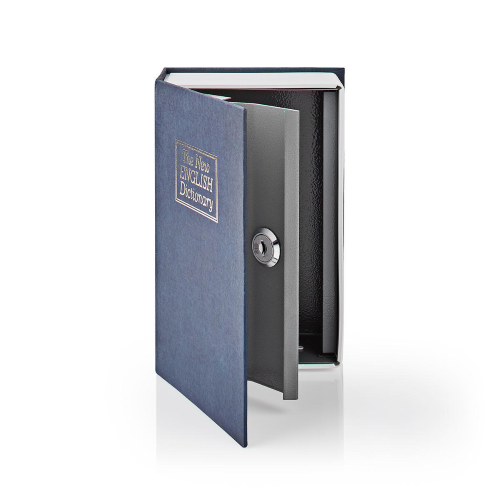 Boîtes de sécurité | Livre sûr | Bloc clé | Intérieur | Petit | Volume interne: 0,86 L | 2 clés incluses | Bleu / argent