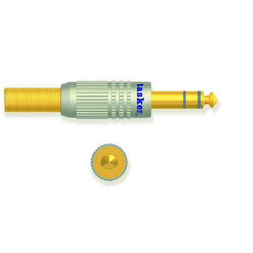 Spina Jack 6.3 estéreo dorado con guía profesional