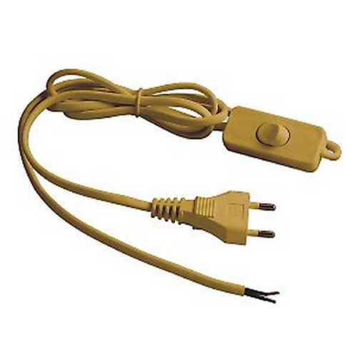 Câble électrique 220V 1,5 MT avec interrupteur et fiche d'or 10A