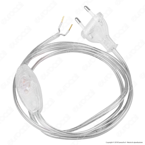 Electric cable 220V 1.5 mt with switch and transparent 10th plug