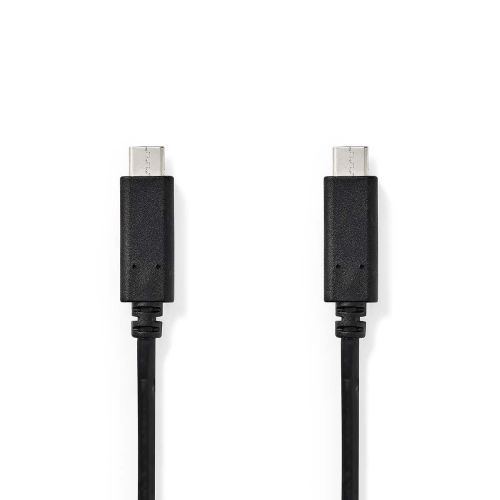 Cavo USB | USB 3.2 Gen 1 | USB-C ™ maschio | USB-C ™ maschio | 5 Gbps | 60 W | Placcato nickel | 1.00 m | Tondo | PVC | Nero | Polybag