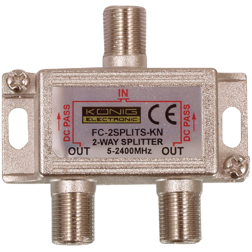 Splitter de séparateur satellite F Satellite 6,5 dB / 5-2400 MHz - 2 sorties
