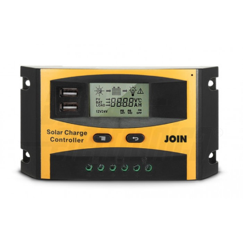 Chargeur PWM 12-24V 20A avec 2 ports USB et affichage