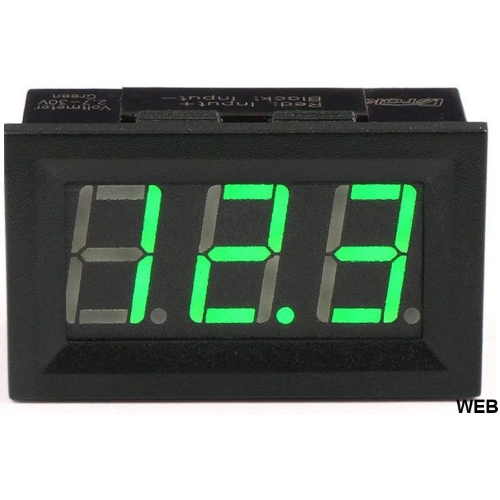 Voltómetro de panel digital de 4-30 V DC 3 dígitos de color verde