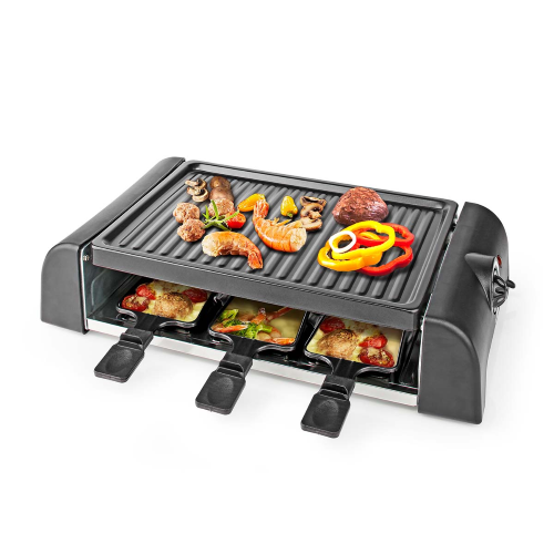 Gourmet / Raclette | Cuadrícula | 6 personas | Espátula | Configuración de temperatura | Recubrimiento no estancado | Rectángulo