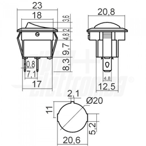 Luminous panel rocker switch