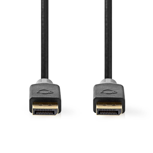 DisplayPort -Kabel | Männliches DisplayPort | Männliches DisplayPort | 8k@60Hz | Gold plattiert | 1,0 m | Runde | PVC | Anthrazit | Kasten