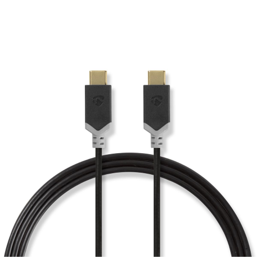 Câble USB | USB 3.2 1 janvier | Mâle USB-C ™ | Mâle USB-C ™ | 5 Gbps | Plaqué or | 2,00 m | Round | PVC | Noir | Boîte