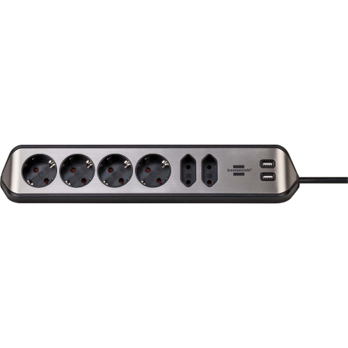 Borne de borne d'angle Estilo avec fonction de charge 4x sockets protecteurs 4x et 2x Euro Black / White