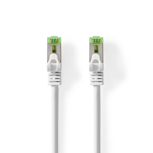 Katze 7 Kabel | Pimf | RJ45 männlich | RJ45 männlich | 5.00 m | Runde | Lszh | Weiß | Polybag