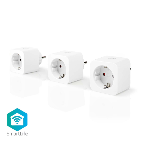 SmartLife Wall Socket | Wi-Fi | 3 PCs. | 3680 W | Typ F (EEC 7/3) | -10 - 45 ° C | Android ™ / iOS | Weiß