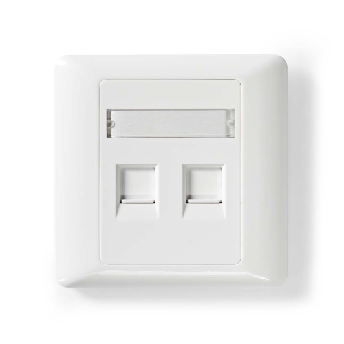 Keystone Network Frontplatte | Frontplatte RJ45 | 2-Port-Port (s) | ABS | Weiß | Umschlag