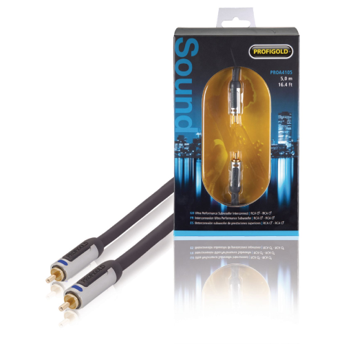 Male Male Audio Audio Cavo Auditum - Male RCA 5.00 m Anthracite