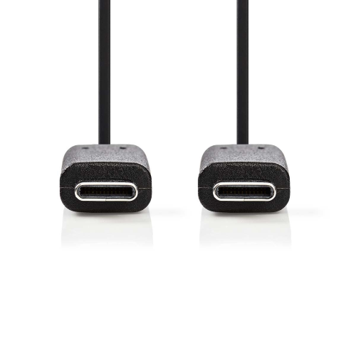 USB -Kabel | USB 3.2 Jan 1 | USB-C ™ Männlich | USB-C ™ Männlich | 4K@60Hz | 5 Gbit / s | Nickel plattiert | 2,00 m | Runde | PVC | Schwarz | Kasten