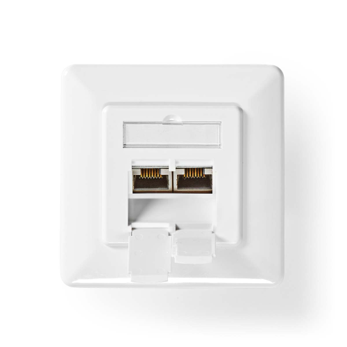 Wall box box | Wall | 2-Port Port (S) | Cat7 | Straight | Female | Gold plated | PVC | Ivory | Polybag