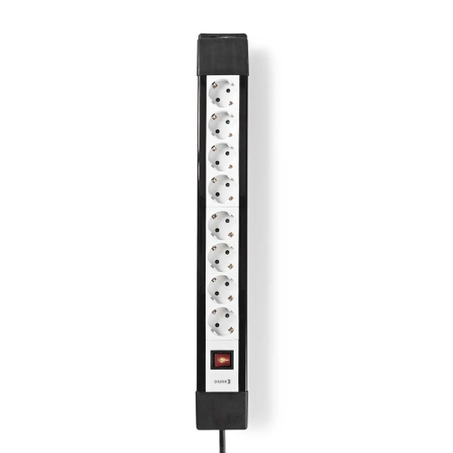 Extension | Plug / type allemand F (EEC 7/7) | 8 Directions | 3,00 m | 3680 W | 16 A | Type de mise à la terre: contacts latéraux | 230 V AC 50/60 Hz | Angle pris: 45e | H05V-F 3G1,5 mm² | Commutateur intégré | blanc noir