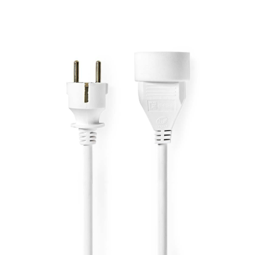 Cavo di prolunga M - F | Tipo F (CEE 7/7) | Francese | 10.0 m | 3680 W | 250 V AC 50/60 Hz | Tipo di messa a terra: Presa a terra | Angolo presa: 90 ° | H05VV-F 3G1.5 | Collegamento / i di uscita dell'alimentazione del dispositivo: 1 | Bianco
