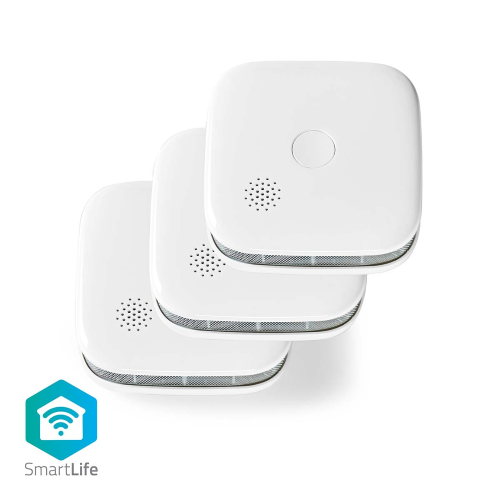 SmartLife smoke detector | Wi-Fi | Battery power supply | Sensor life cycle: 10 years | EN 14604 | Mas. Battery life: 24 months | Android ™ / iOS | 85 db | White | 3 pcs.