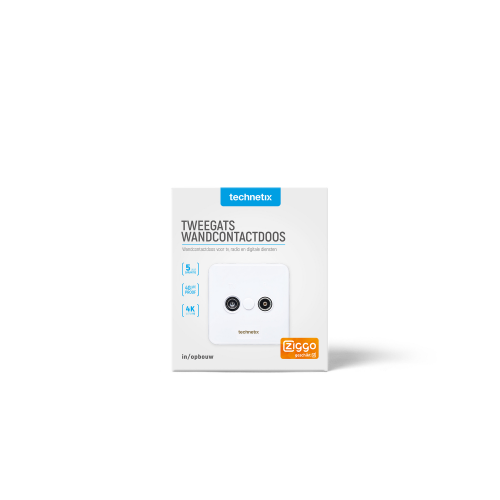 Box Antena de pared Coax TV y Radio 2 salidas blancas